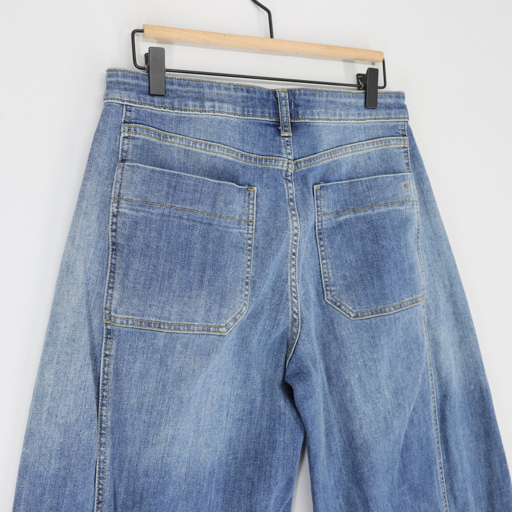 Pilcro Kenna Jeans Womens 29 Blue Mid Rise Heritage Curved Wide Barrel Leg - Picture 4 of 11